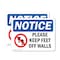 Signmission Please Keep Feet Off Walls Sign With Symbol, 5 in W x Rectangle, Vinyl Decal OS-2PACK-NS-D-35-L-17473 - alternate 1